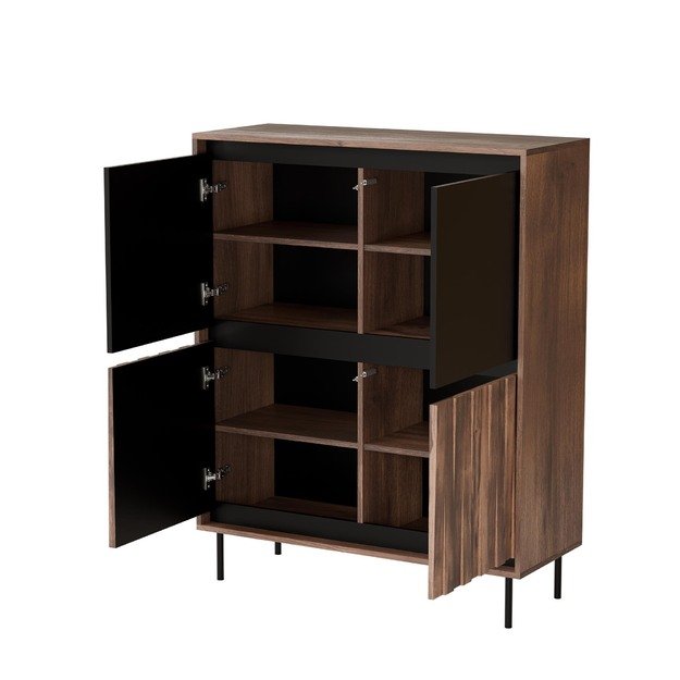 SWING KM-2 wardrobe, walnut / black 2