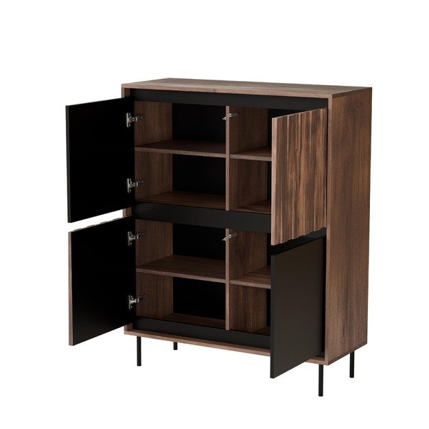 SWING KM-2 wardrobe, walnut / black 8