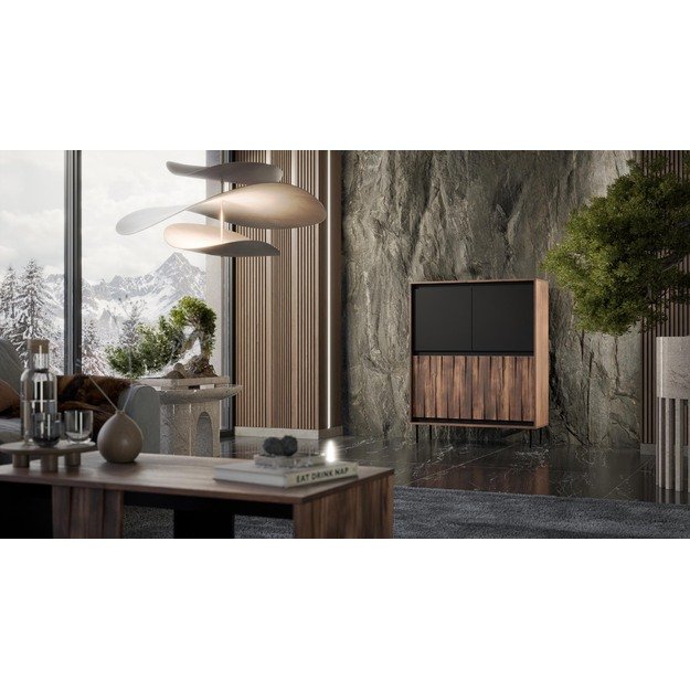 SWING KM-2 wardrobe, walnut / black 13