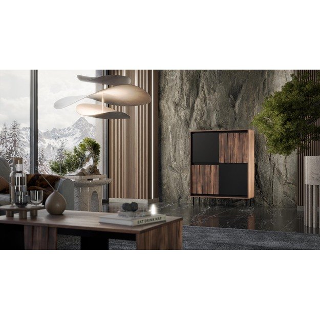 SWING KM-2 wardrobe, walnut / black 14