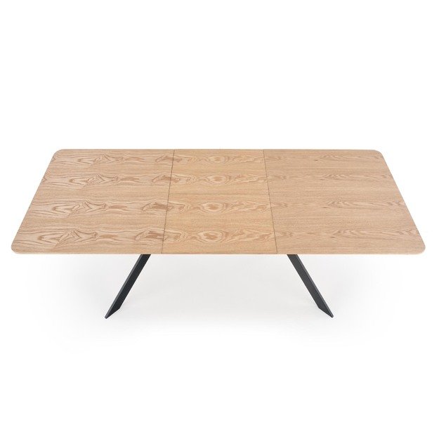 BACARDI extension table, color: top - natural oak, legs - black 22