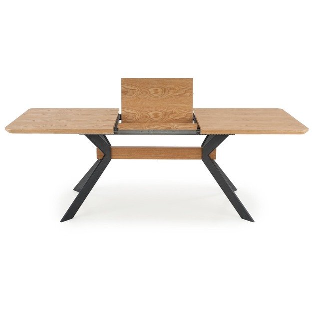 BACARDI extension table, color: top - natural oak, legs - black 16
