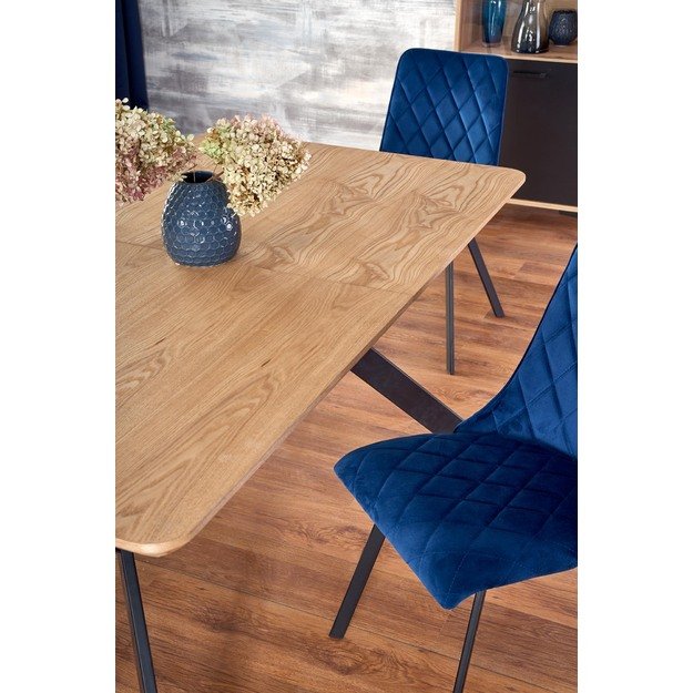 BACARDI extension table, color: top - natural oak, legs - black 3