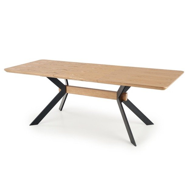 BACARDI extension table, color: top - natural oak, legs - black 29
