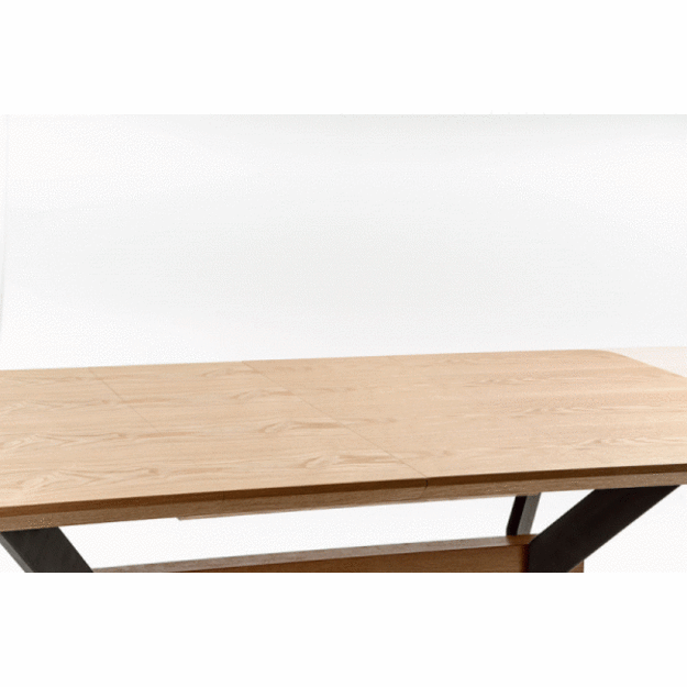 BACARDI extension table, color: top - natural oak, legs - black 7