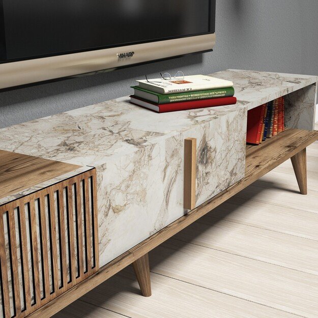 Milan - Walnut, White Marble 2