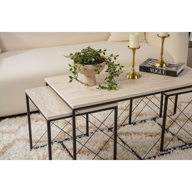 Defne - Black, Travertine 2