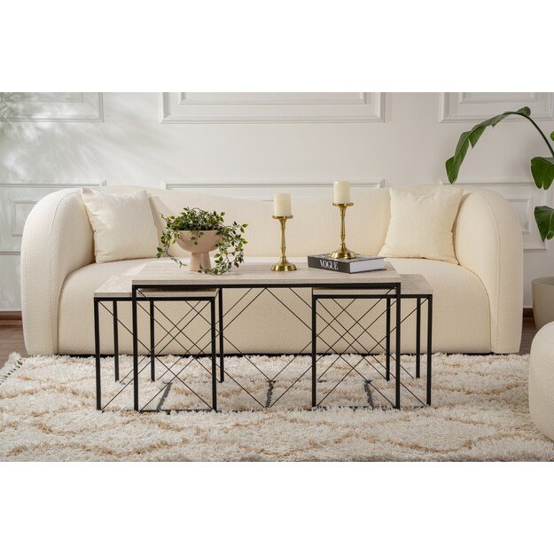 Defne - Black, Travertine 1