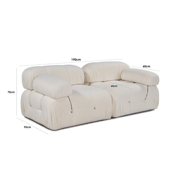 Bubble 2 Seater (L1-1R) - Cream 16