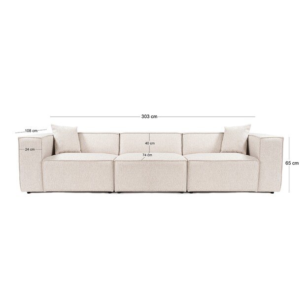 Lora 3 Seater - Light Brown 12