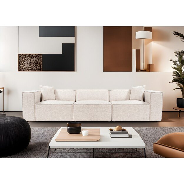 Lora 3 Seater - Light Brown 1