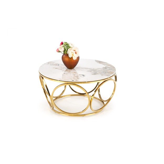 VENUS 2 c. table, white marble / gold