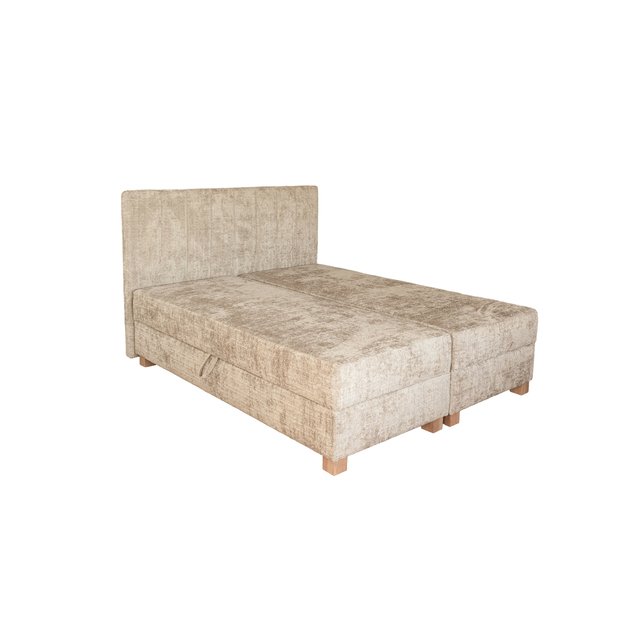 LARGO 160 bed with bedding container and built-in mattress, beige