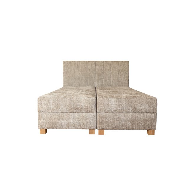 LARGO 160 bed with bedding container and built-in mattress, beige