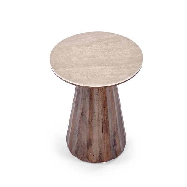 DIAVOLA S c.table travertine / walnut