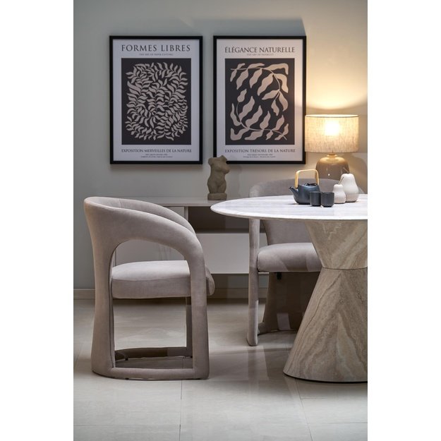 ABBOT round table, light travertine