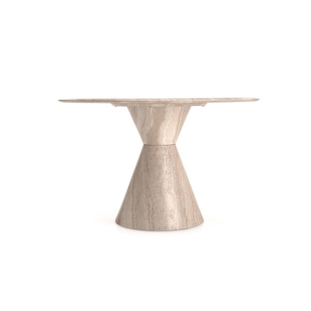 ABBOT round table, light travertine