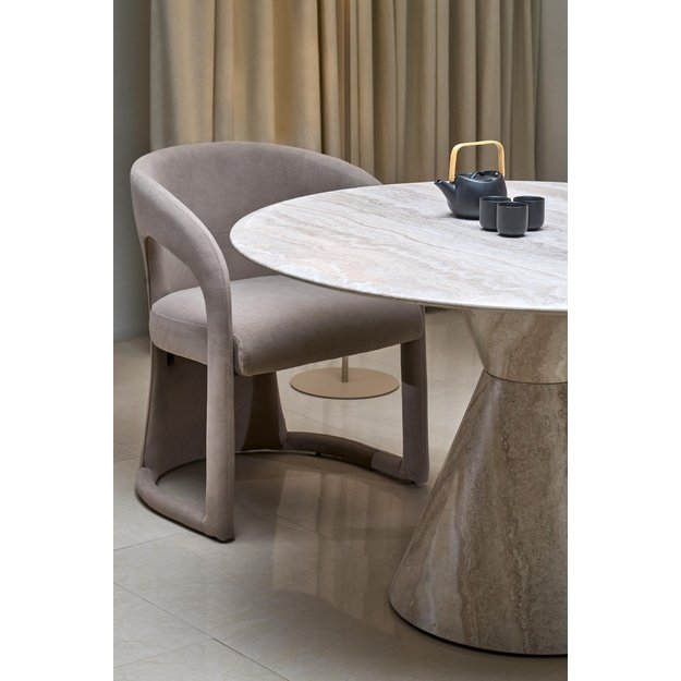 ABBOT round table, light travertine