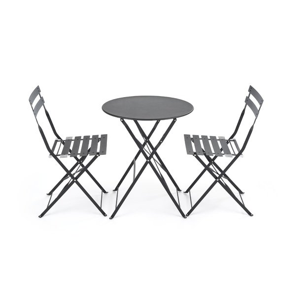 LIVORNO garden set (table+2 chairs), black