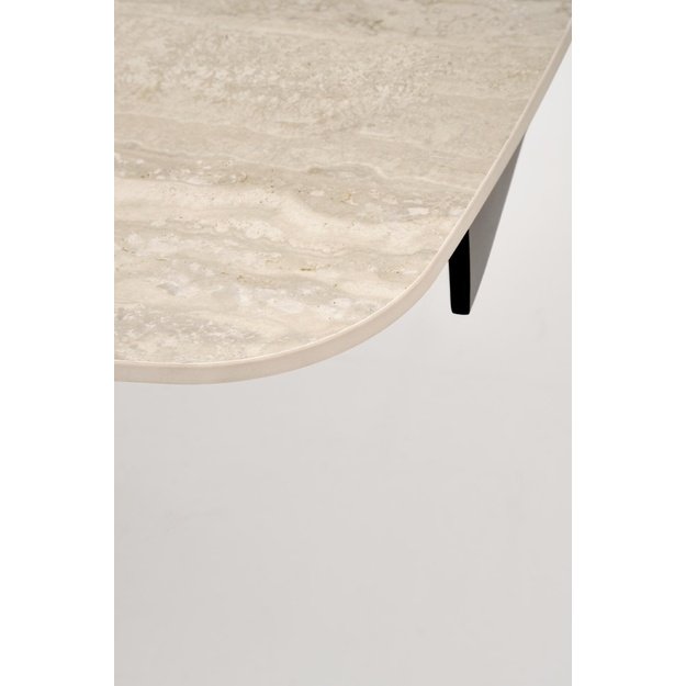 VITRUS extension table, light travertine / black