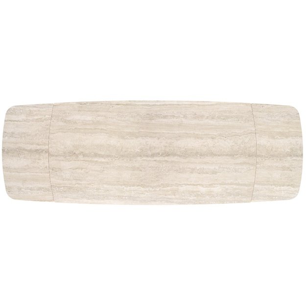VITRUS extension table, light travertine / black