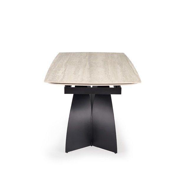 VITRUS extension table, light travertine / black