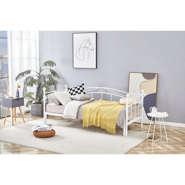 ARIZA double bed with pull-out extra mattress space, white