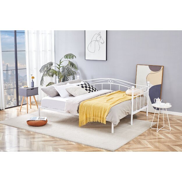 ARIZA double bed with pull-out extra mattress space, white 2