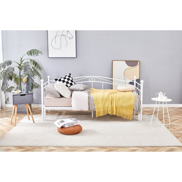 ARIZA double bed with pull-out extra mattress space, white 1