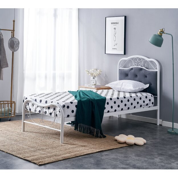 FABRIZIA 90 bed, grey / white