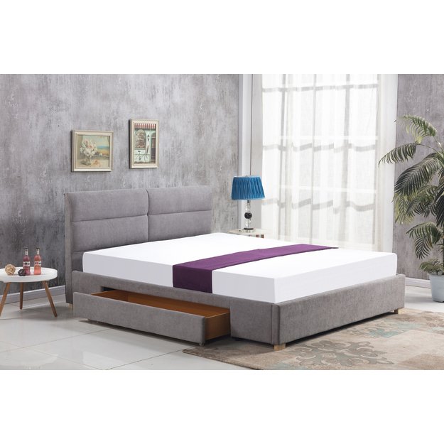 MERIDA bed, color: light grey