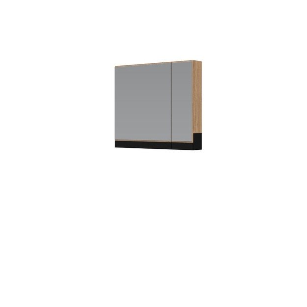 mirror cabinet, DUESA SLU-80, gold oak / black 1