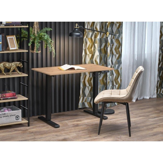 B53 desk with adjustable height, artisan oak / black