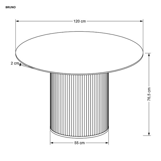 BRUNO round table, white marble / walnut 3