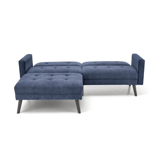 CORNELIUS folding sofa with ottoman, color: blue 2