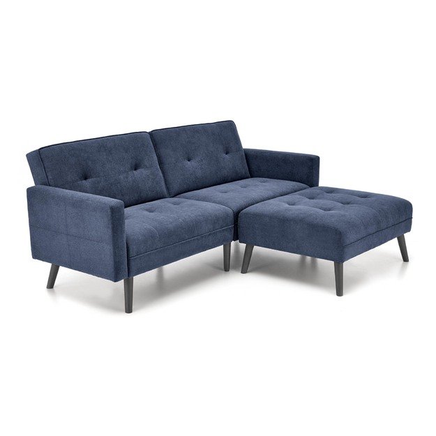 CORNELIUS folding sofa with ottoman, color: blue