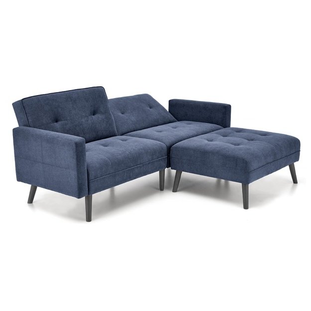 CORNELIUS folding sofa with ottoman, color: blue