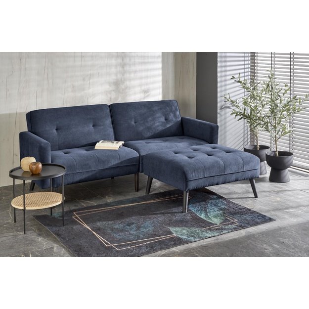 CORNELIUS folding sofa with ottoman, color: blue