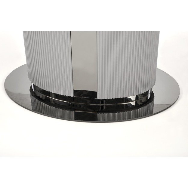 DANCAN extension table, white marble / grey / l. grey / black 4