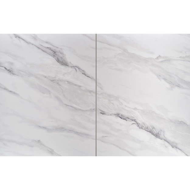 DANCAN extension table, white marble / grey / l. grey / black 23