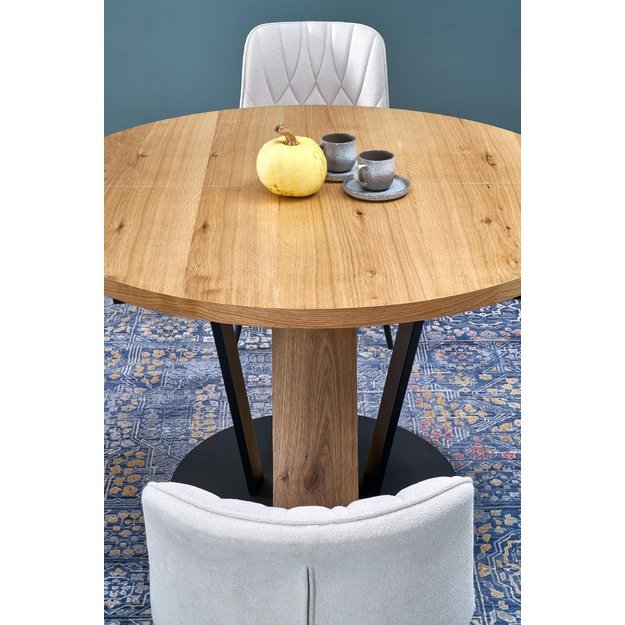 FANIS round extension table, natural / black 11