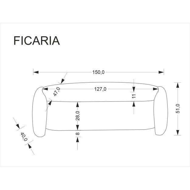 FICARIA bench with storage function, creamy 2