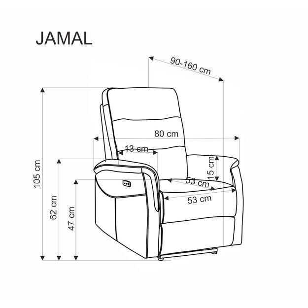 JAMAL recliner, color: beige 16