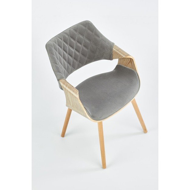 K396 chair, color: light oak / grey 14