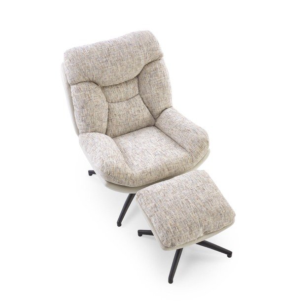 KRONOS armchair with ottoman, beige / multicolored 4
