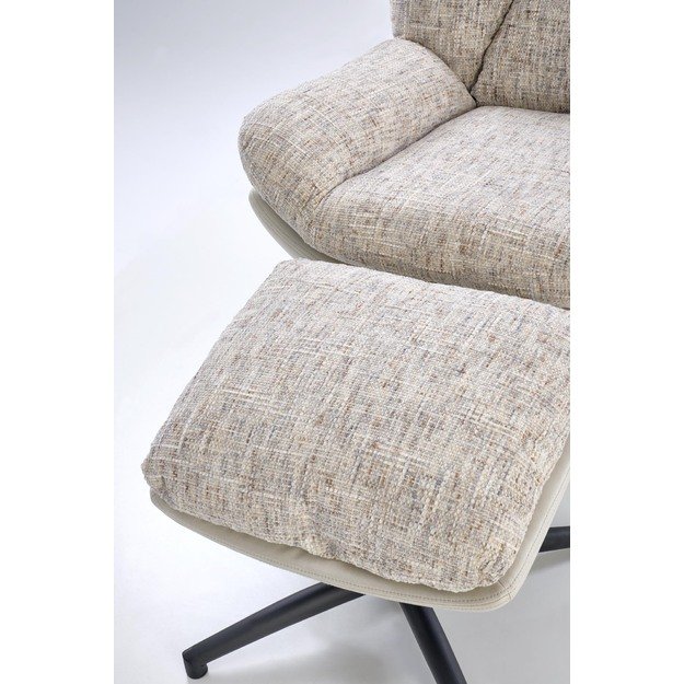 KRONOS armchair with ottoman, beige / multicolored 10