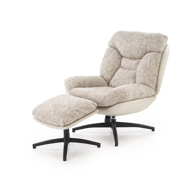 KRONOS armchair with ottoman, beige / multicolored 6