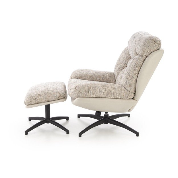 KRONOS armchair with ottoman, beige / multicolored 5