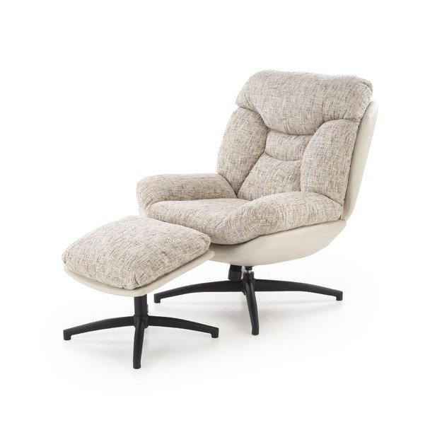 KRONOS armchair with ottoman, beige / multicolored 7