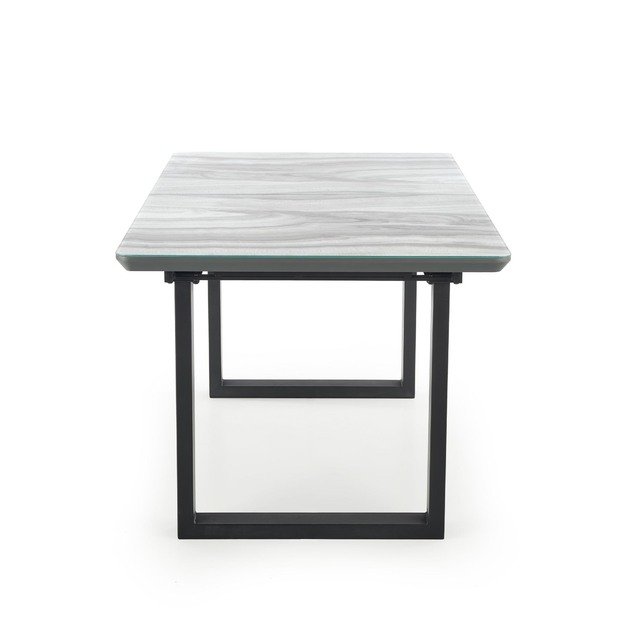 MARLEY extension table, color: top - white marble / grey, legs - black 10